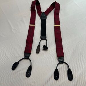 CAS Red Black Leather Germany Novelty People Print Suspenders Braces